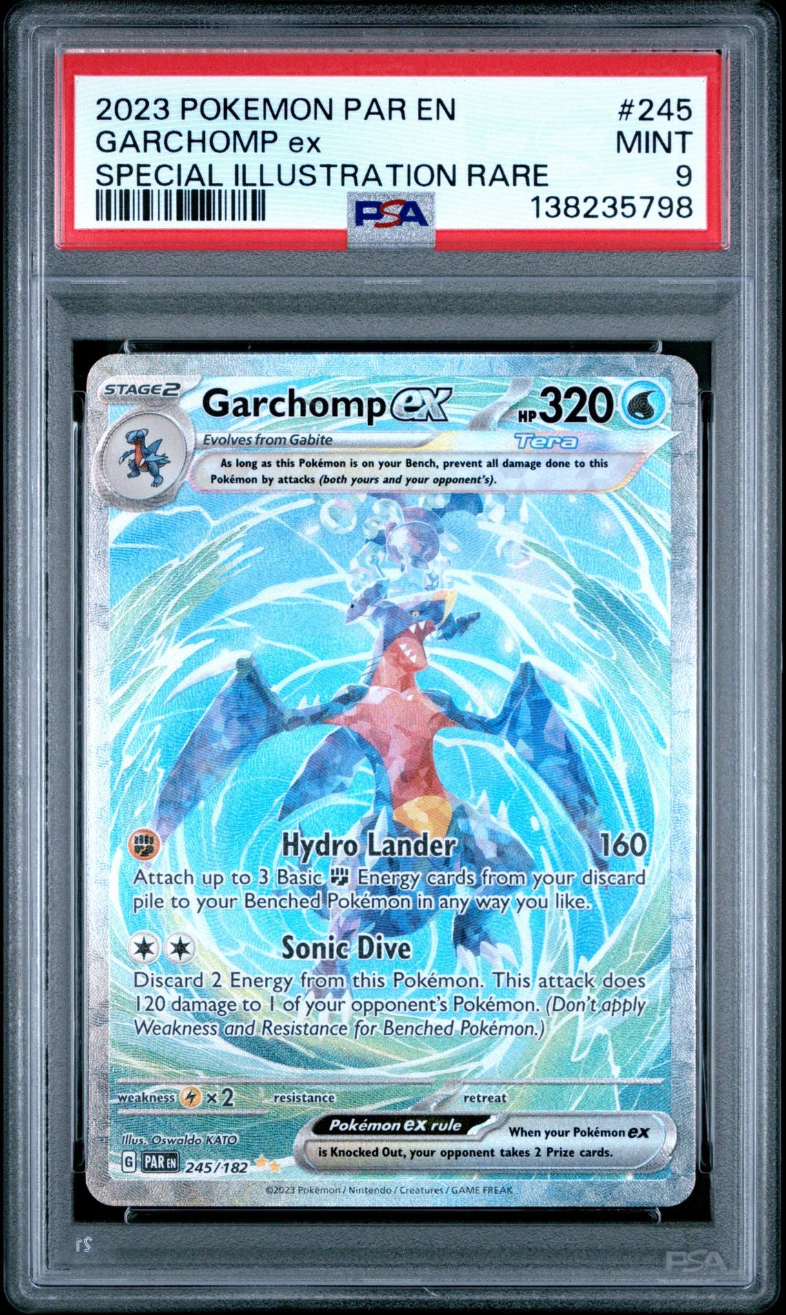 PSA 9 - Garchomp ex 245/182 SIR SV Paradox Rift - Pokemon