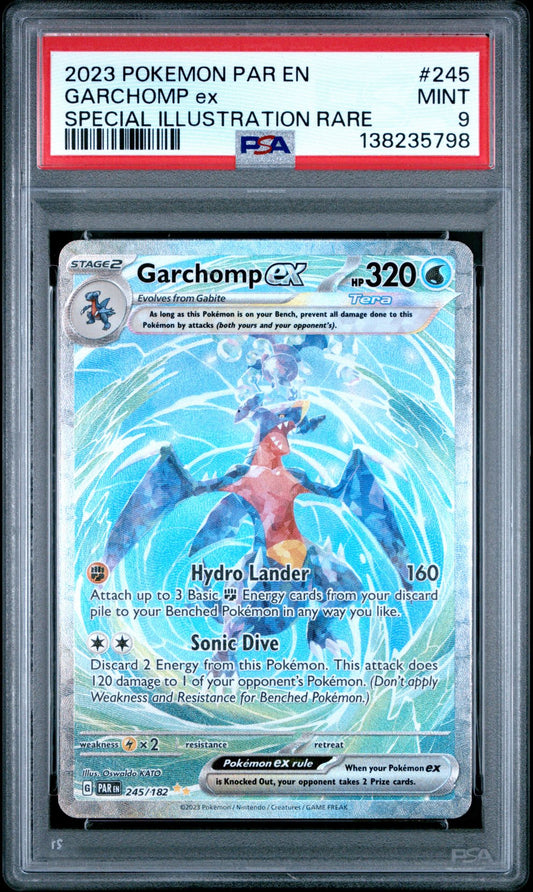 PSA 9 - Garchomp ex 245/182 SIR SV Paradox Rift - Pokemon