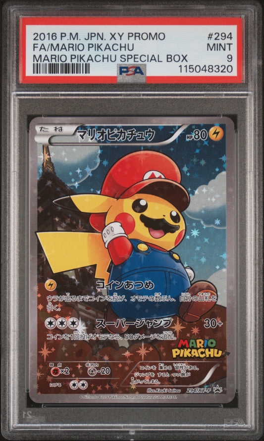 PSA 9 - Mario Pikachu 294/XY-P Special Box Japanese Promo - Pokemon