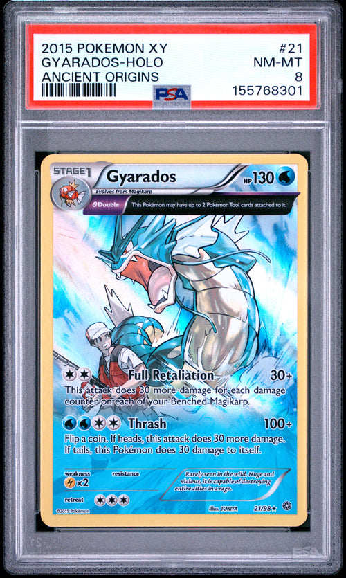 PSA 8 - Gyarados Holo 21/98 XY Ancient Origins x301 [JEC] - Pokemon