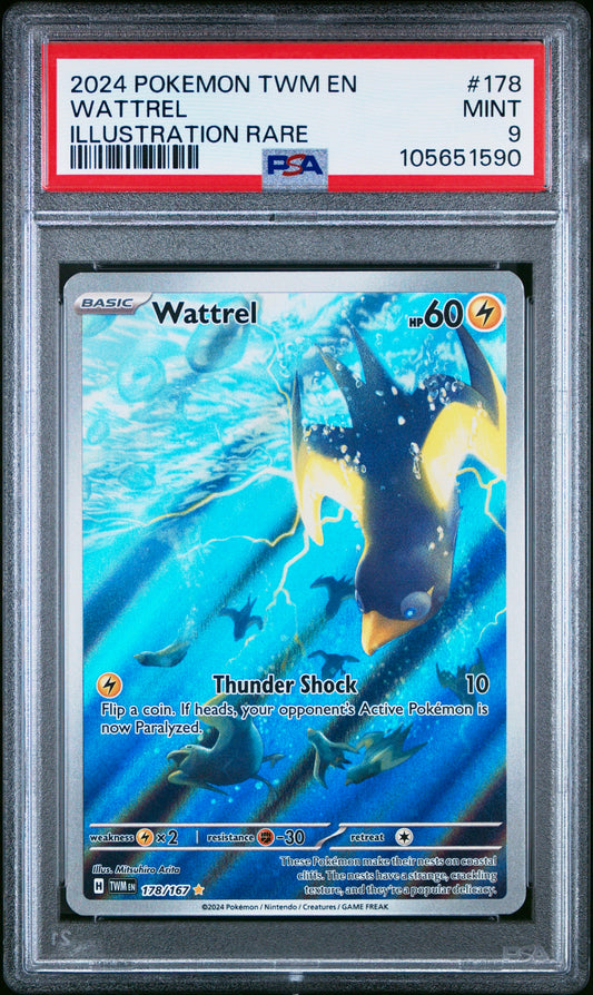 PSA 9 - Wattrel IR 178/167 SV Twilight Masquerade - Pokemon