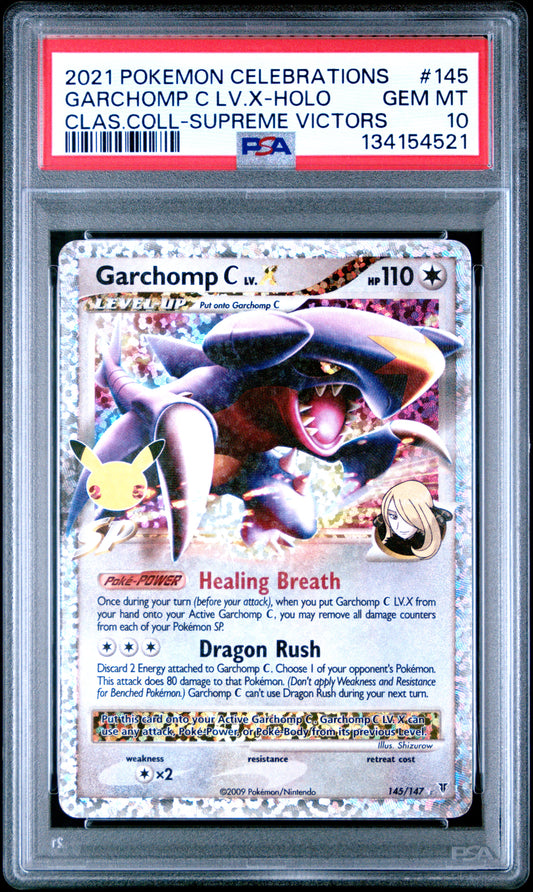 PSA 10 - Garchomp C Lv.X 145/147 SWSH Celebrations Classic Collection - Pokemon