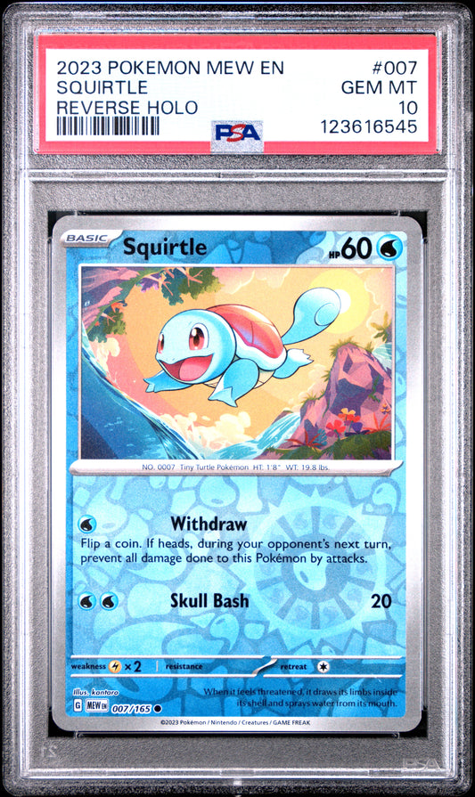 PSA 10 - Squirtle Reverse 007/165 SV MEW English 151 - Pokemon