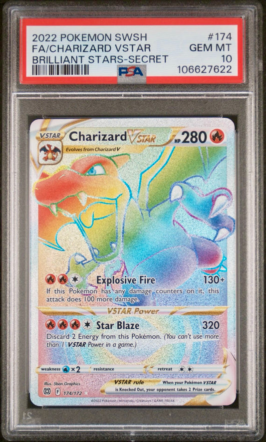 PSA 10 - Charizard VSTAR 174/172 SWSH Brilliant Stars - Pokemon
