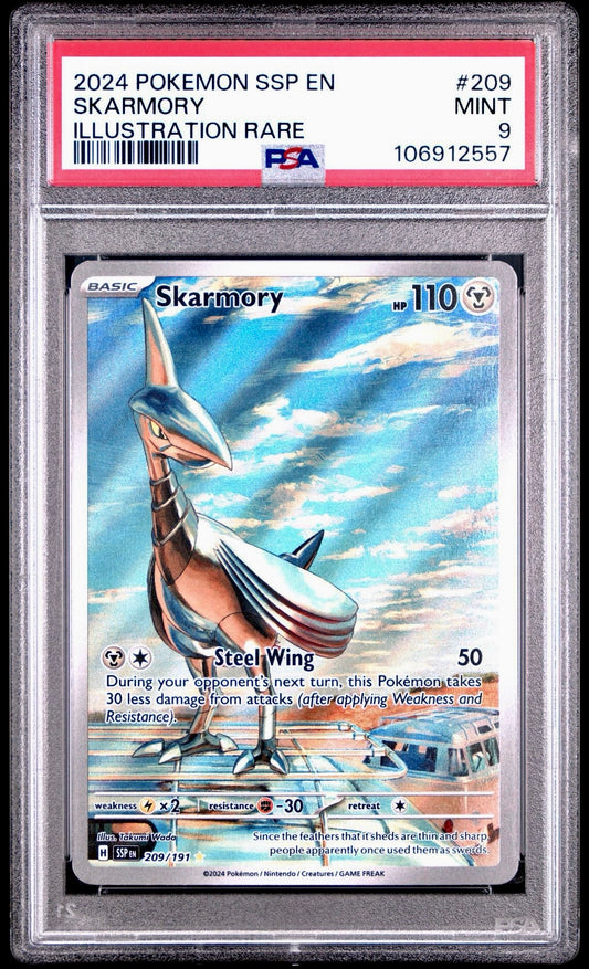 PSA 9 - Skarmory IR 209/191 SV Surging Sparks - Pokemon