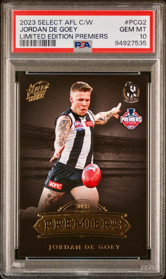 PSA 10 - Jordan De Goey (Collingwood) #PCG02 2023 SELECT Premier Series - AFL