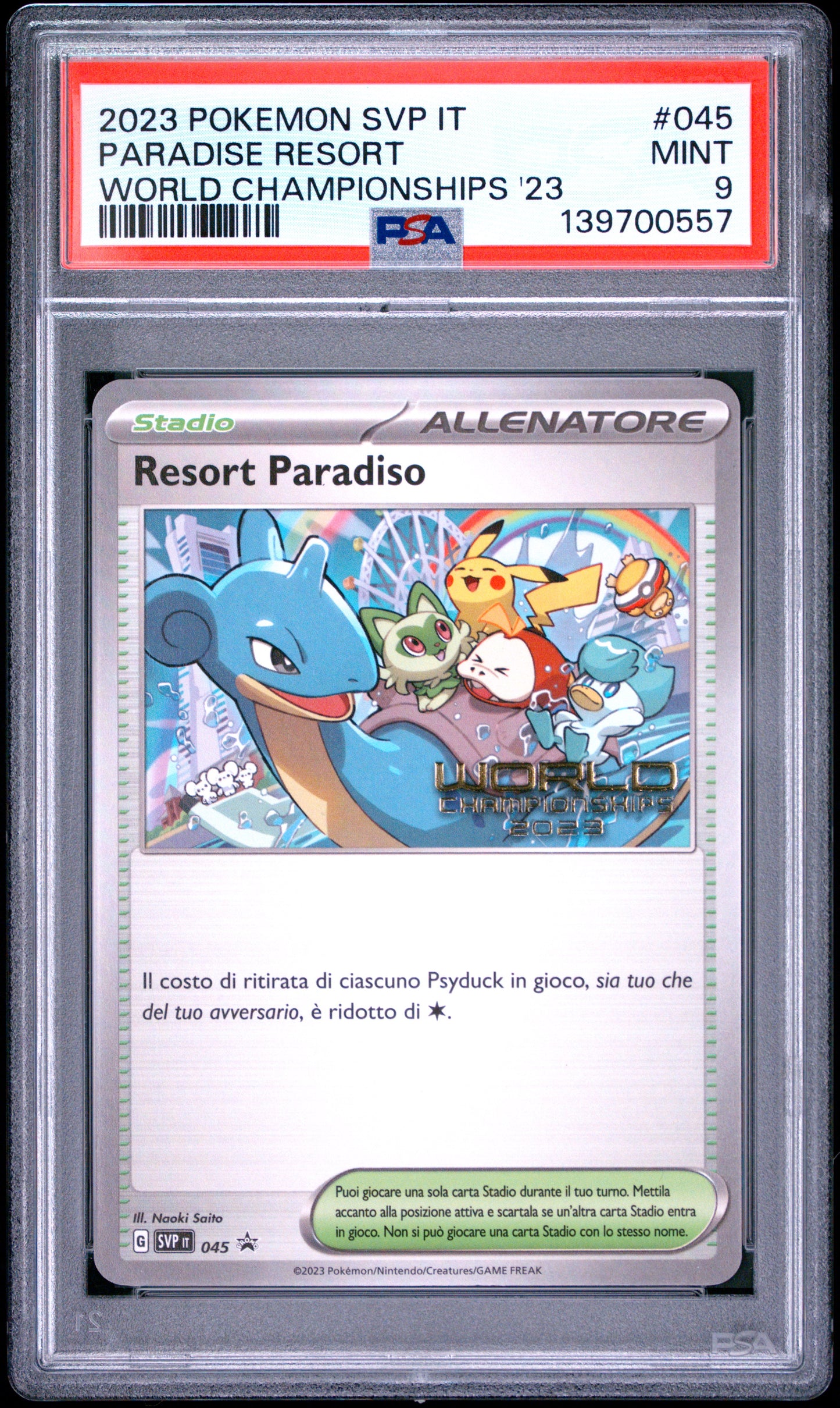 PSA 9 - Paradise Resort SVP045 Italian World Championships '23 x557 - Pokemon
