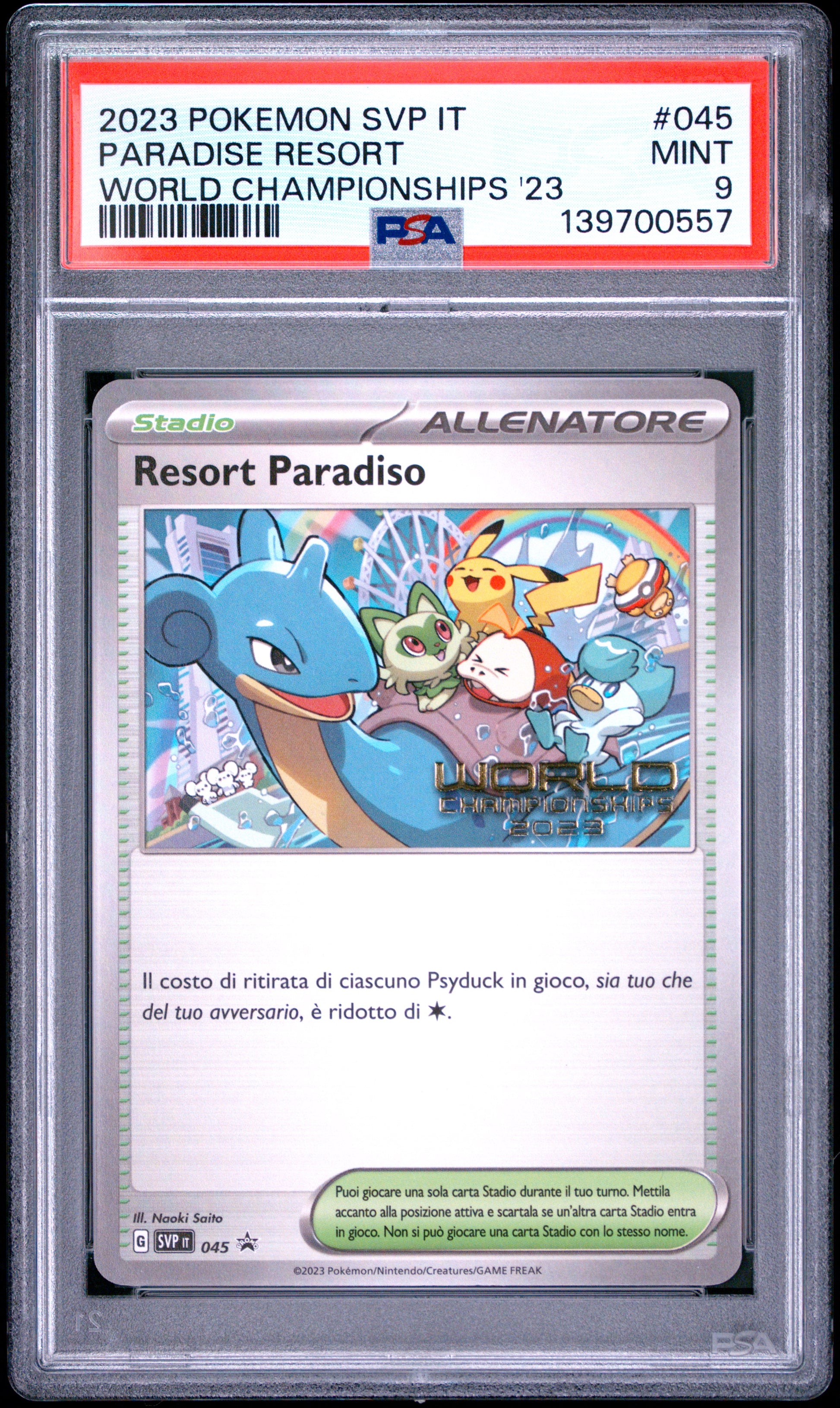 PSA 9 - Paradise Resort SVP045 Italian World Championships '23 x557 - Pokemon