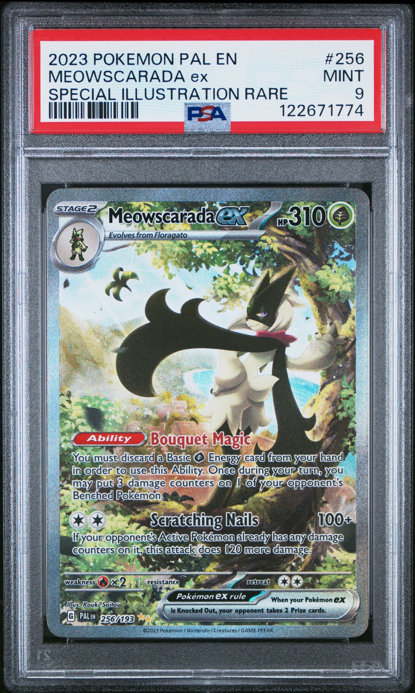 PSA 9 - Meowscarada ex 256/193 SIR SV Paldea Evolved - Pokemon