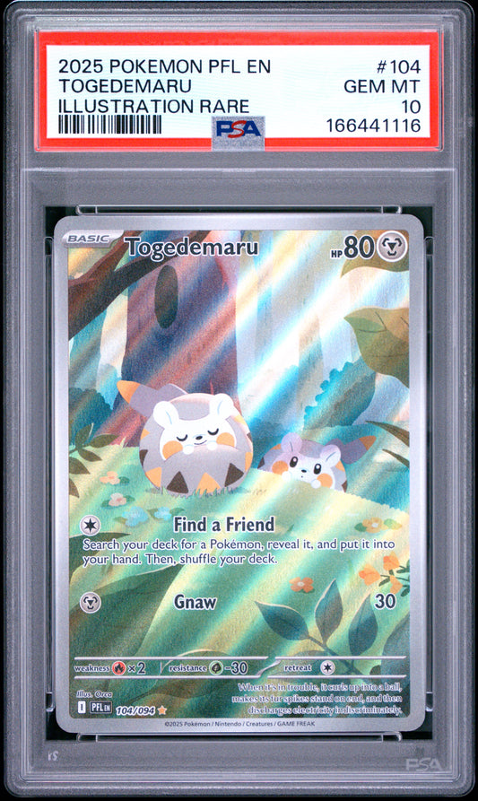 PSA 10 - Togedemaru 104/094 Illustration Rare Phantasmal Flames x116 - Pokemon
