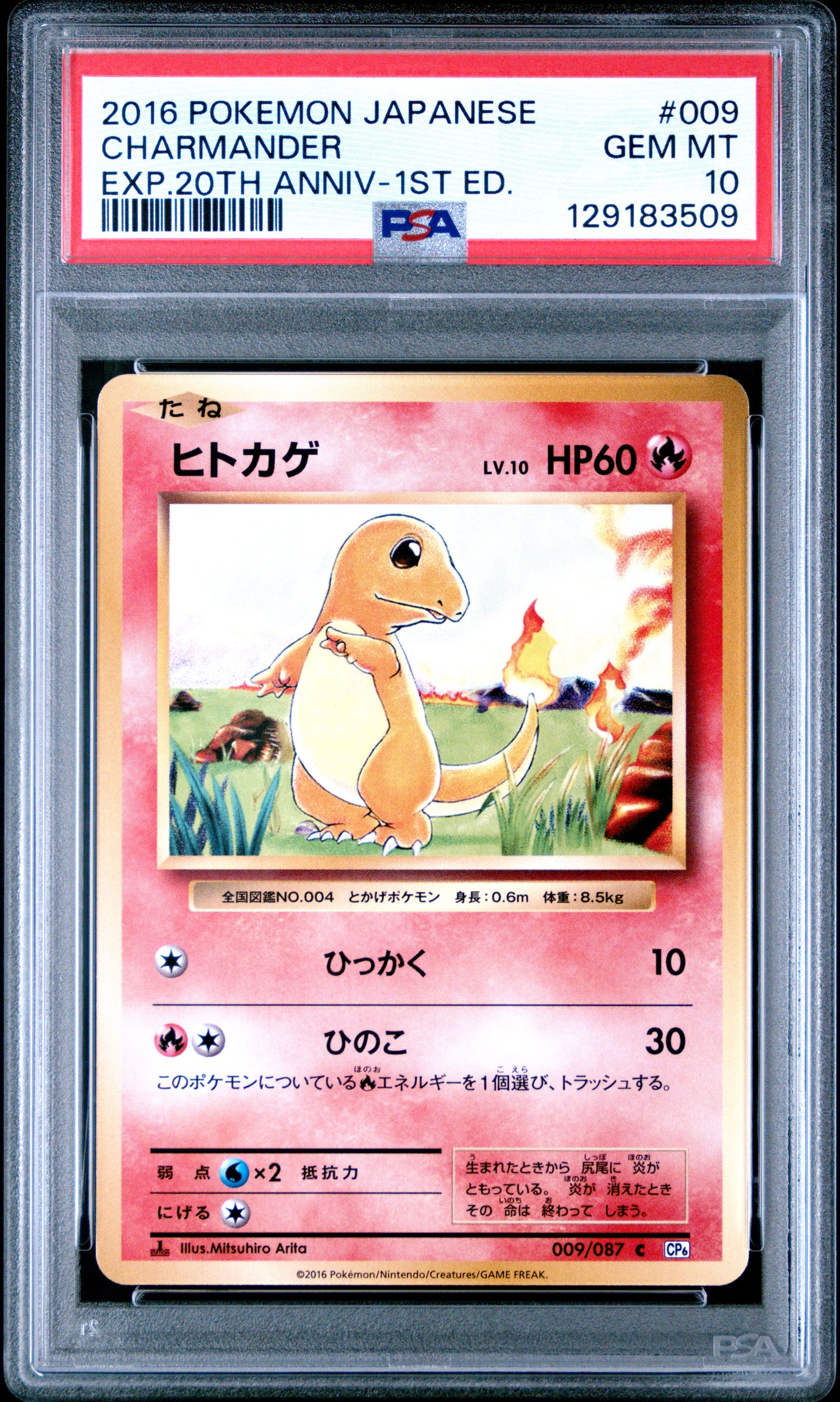 PSA 10 - Charmander 009/087 XY CP6 20th Anniversary Expansion 1st Edition - Pokemon