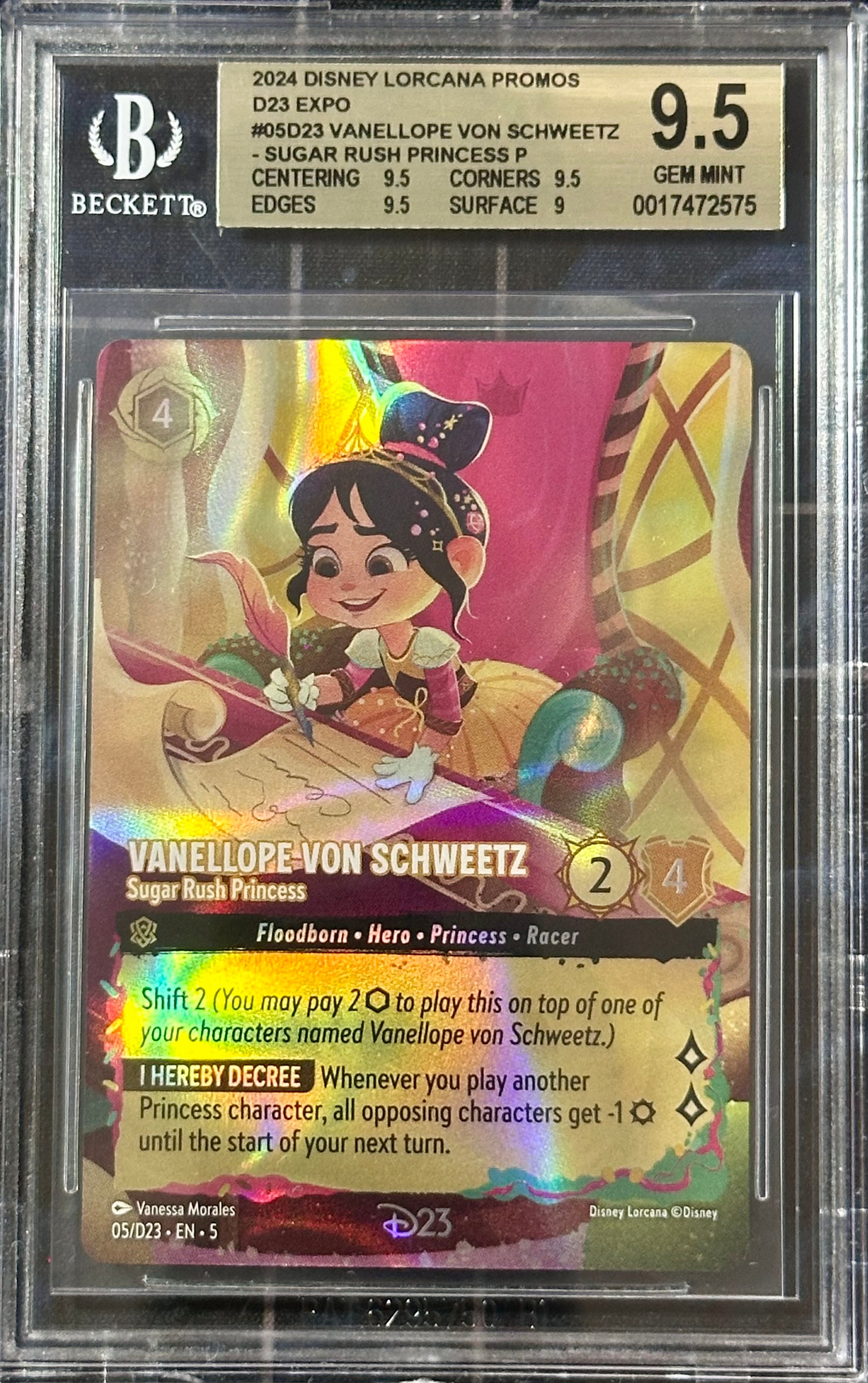 BGS 9.5 - Vanellope Von Schweetz 05/D23 Collection Promo