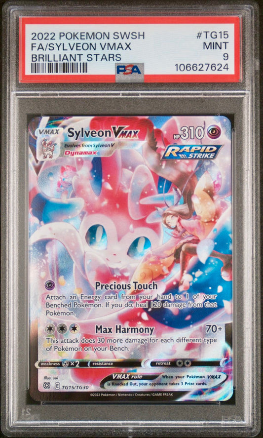 PSA 9 - Sylveon VMAX TG15/TG30 SWSH Brilliant Stars - Pokemon