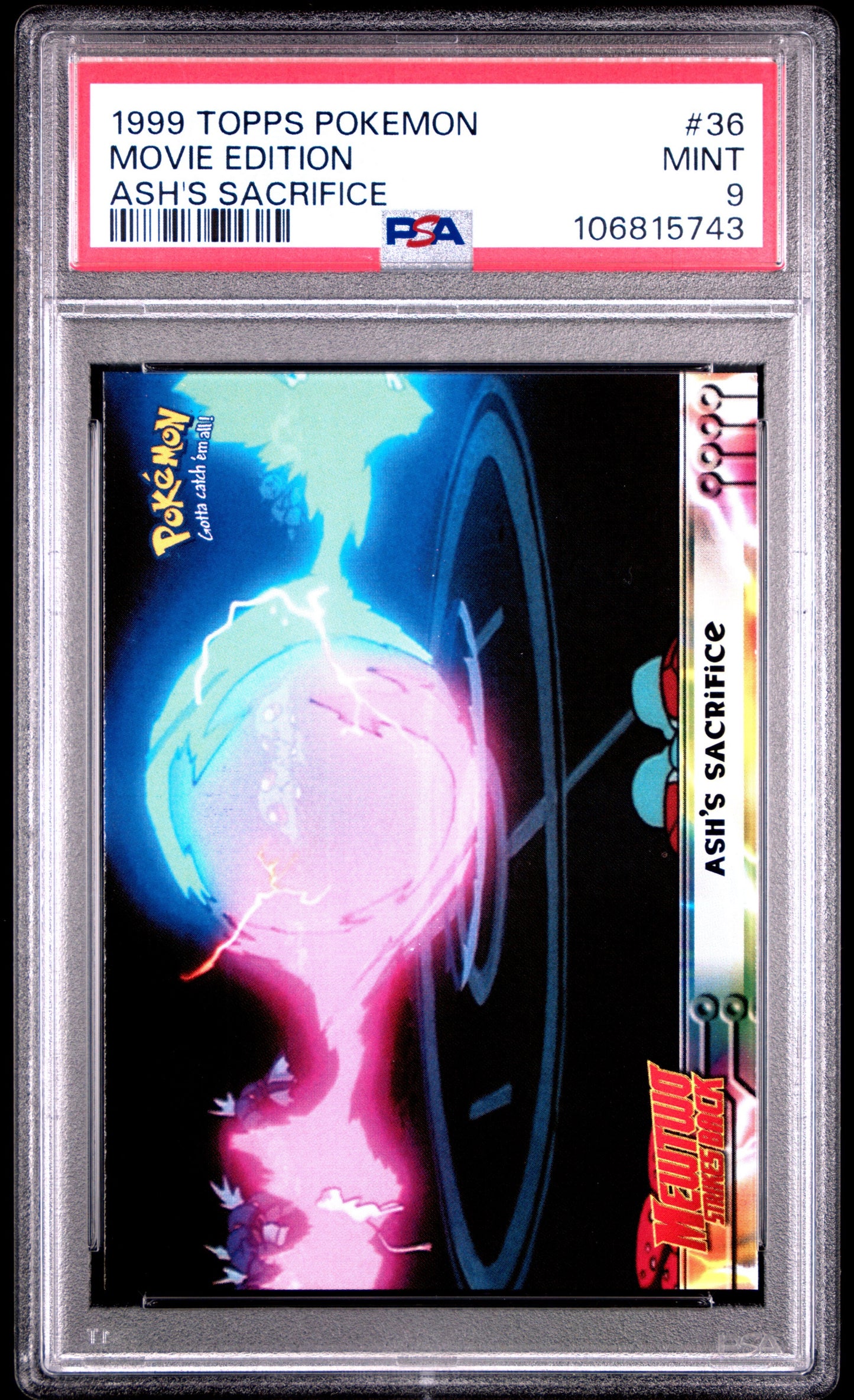 PSA 9 - Ash’s Sacrifice #36 1999 TOPPS Movie Edition - Pokemon