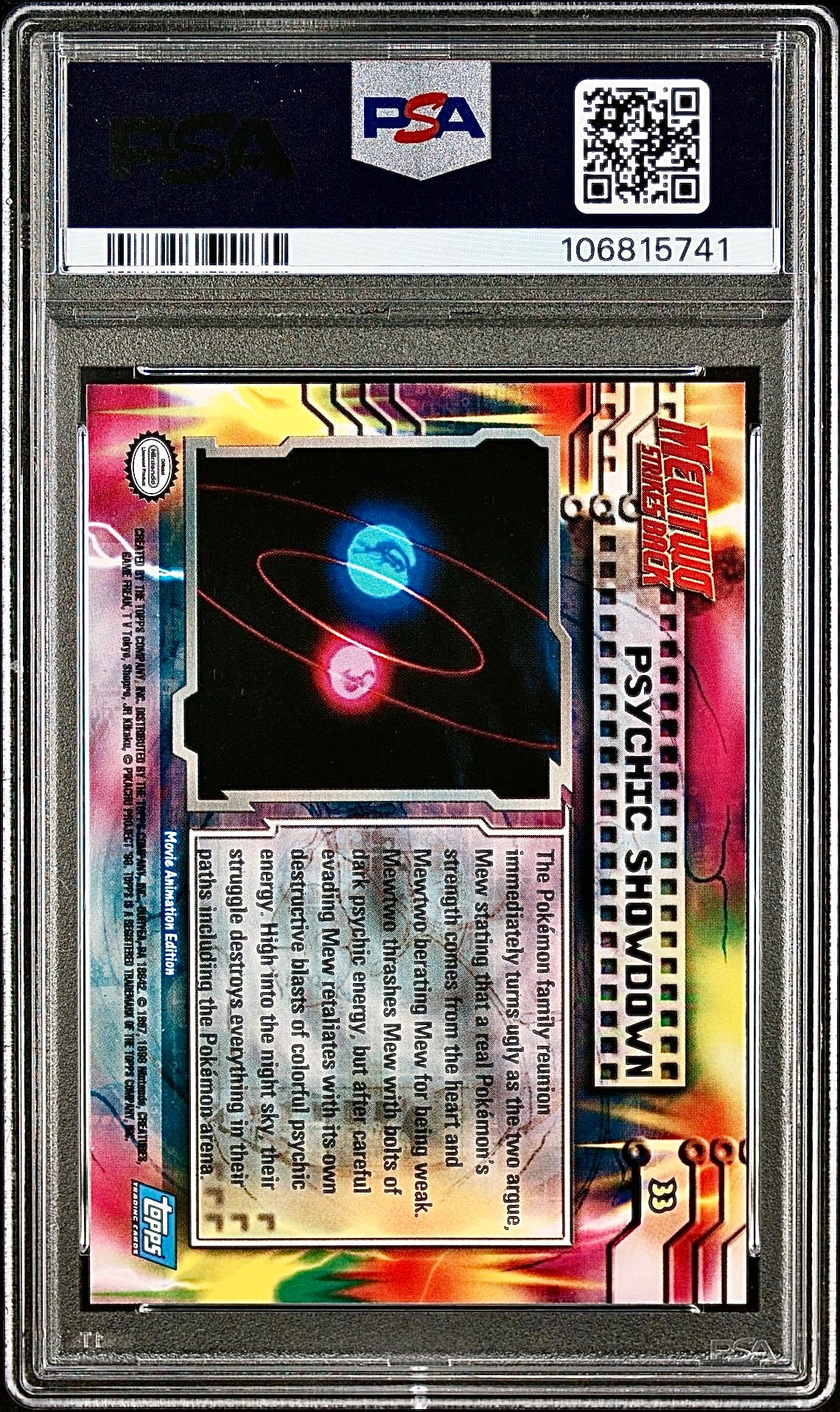 PSA 9 - Mewtwo Psychic Showdown #33 1999 TOPPS Movie Edition - Pokemon