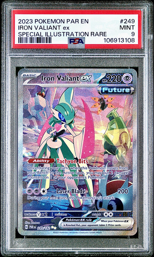 PSA 9 - Iron Valiant ex SAR 249/182 SV Paradox Rift - Pokemon