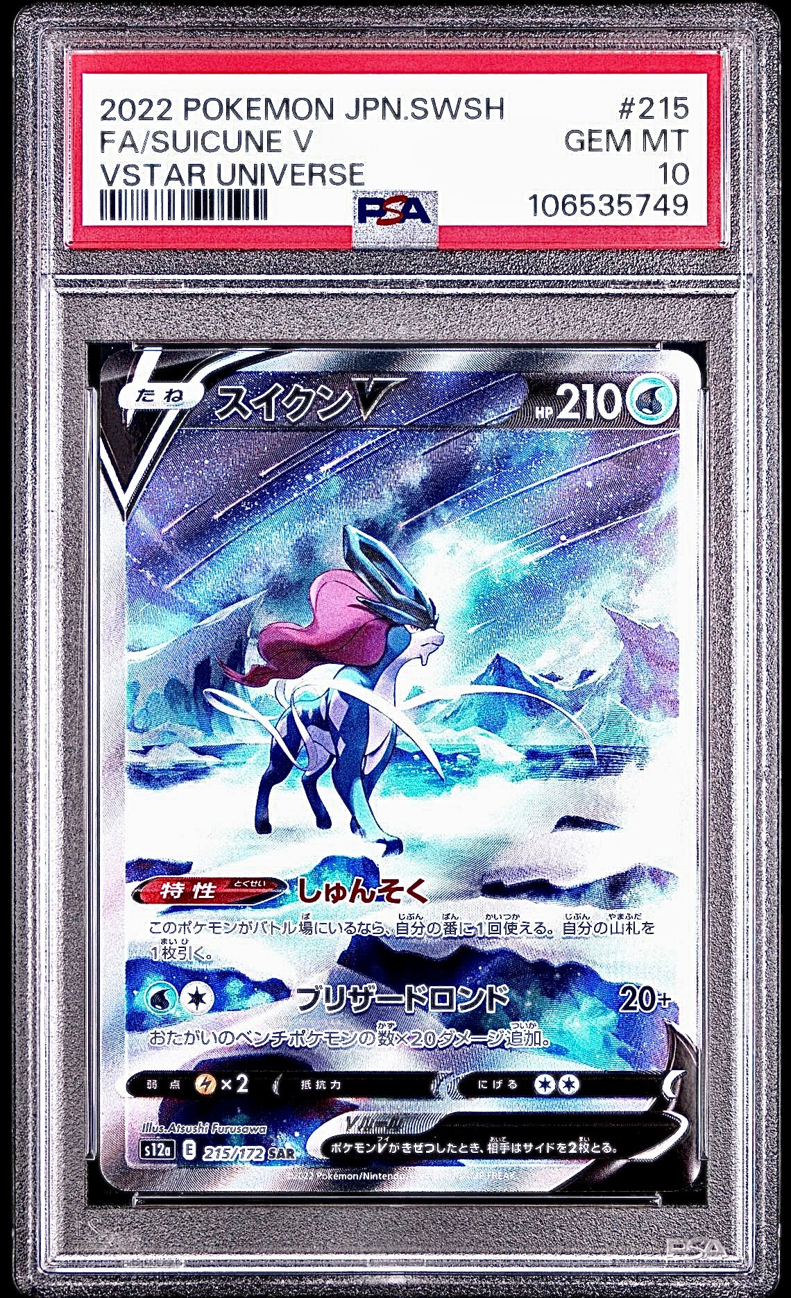 PSA 10 - Suicune Raikou Entei SAR SEQ SET s12a VSTAR Universe - Pokemon