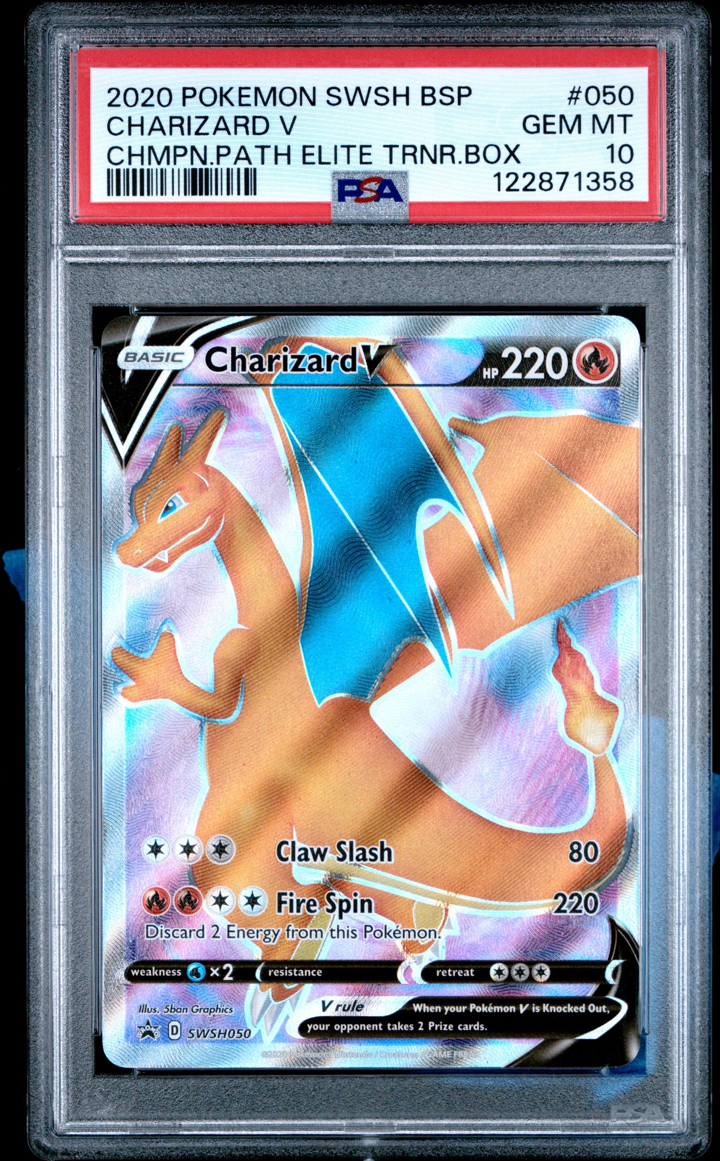 PSA 10 - Charizard V SWSH050 Champion's Path Elite Training Box Promo - Pokemon