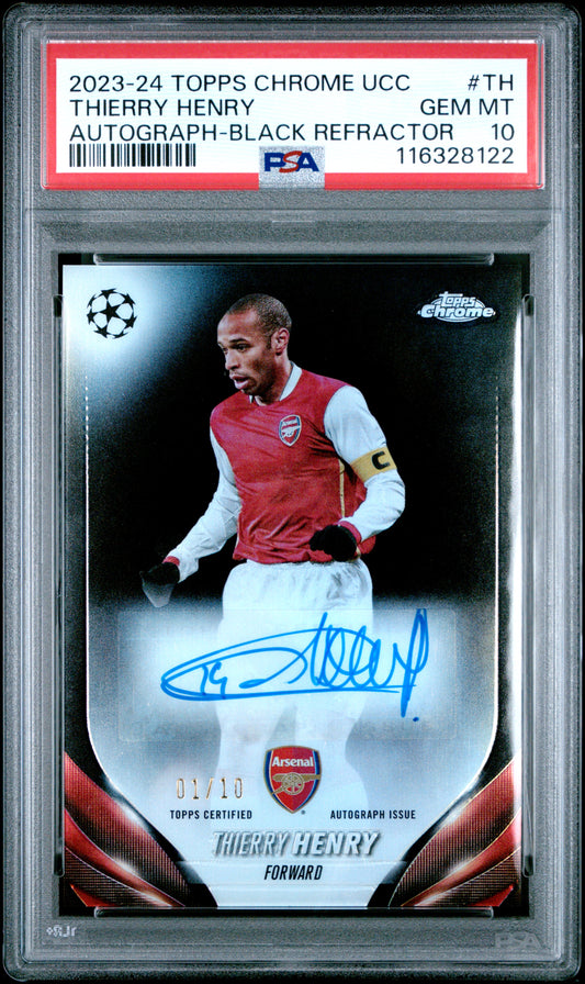 PSA 10 - Thierry Henry Topps Chrome Black Refractor 23-24 01/10 - Football