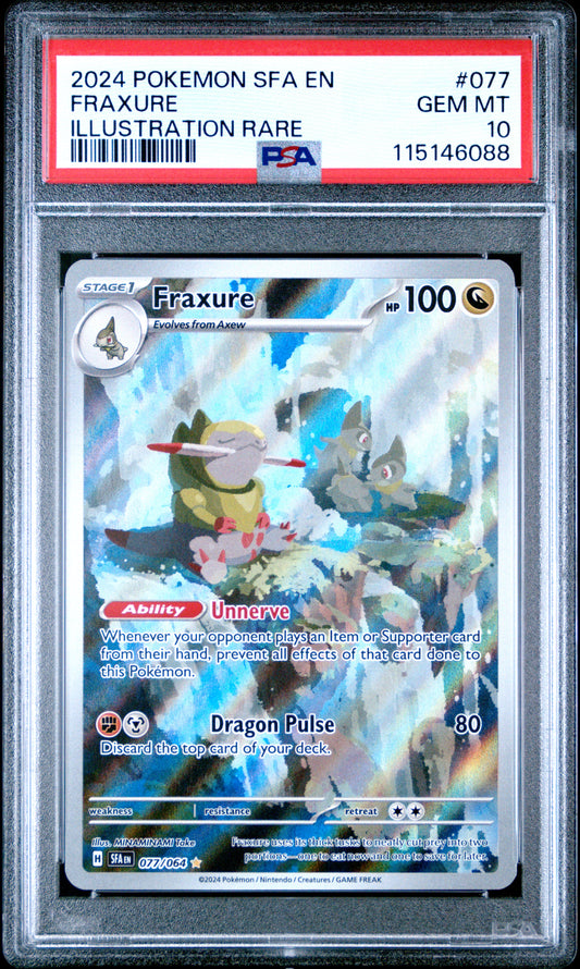 PSA 10 - Fraxure 077/064 Illustration Rare SV Shrouded Fable - Pokemon