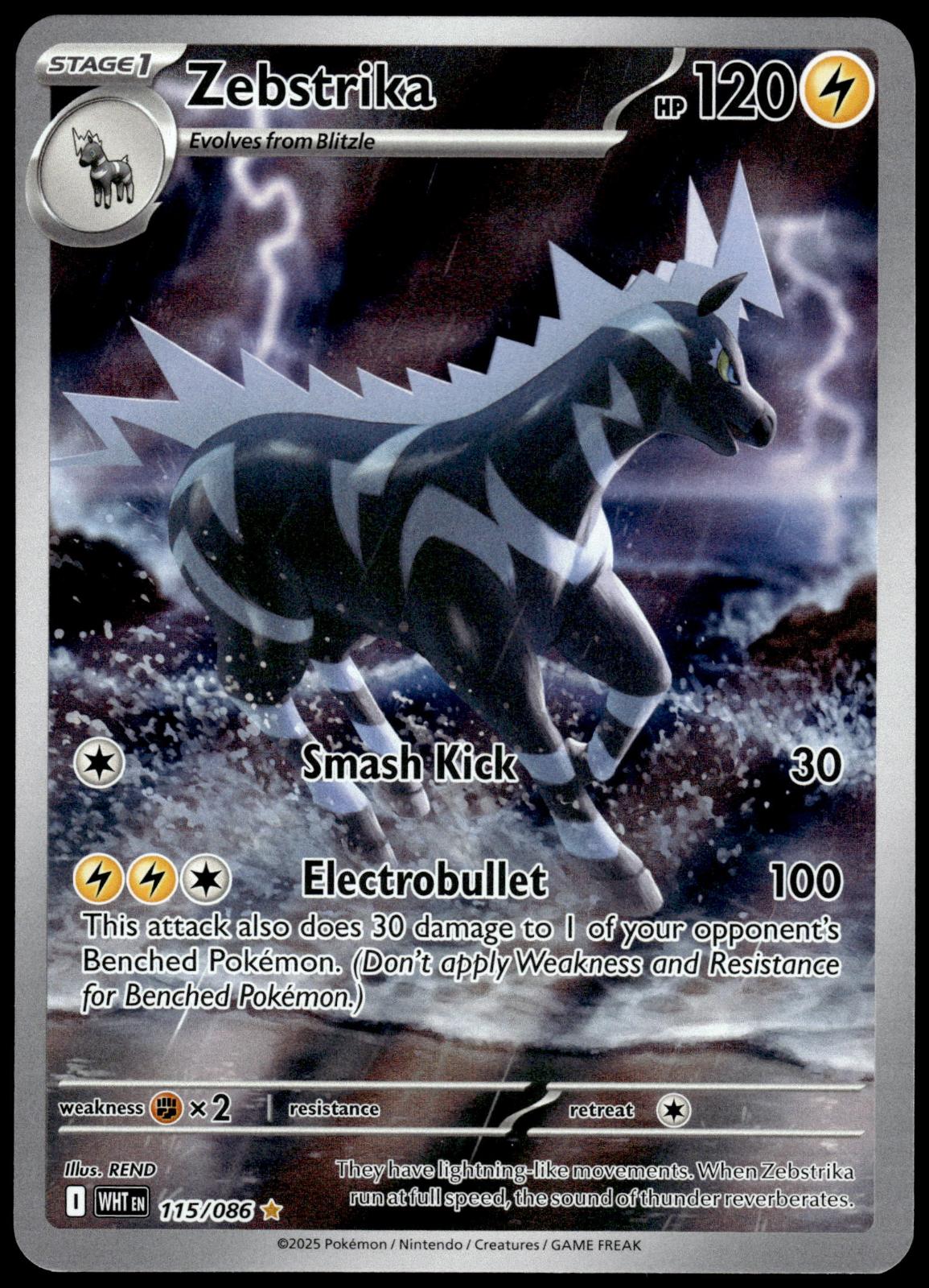 Zebstrika 115/086 IR SV White Flare Pokemon [NM] (1)