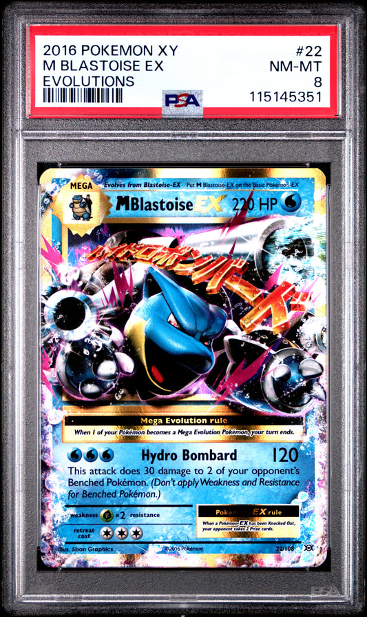 PSA 8 - M Blastoise EX 22/108 XY Evolutions - Pokemon