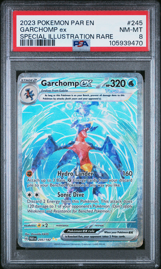 PSA 8 - Garchomp ex SIR 245/182 SV Paradox Rift - Pokemon