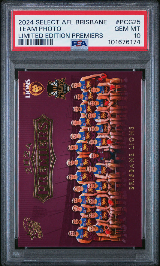 PSA 10 - Brisbane Team Photo #PCG25 2024 SELECT Premier Series - AFL