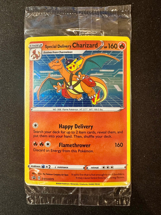 Special Delivery Charizard Holo SWSH75 SEALED UK Exclusive Promo Pokemon [NM] (6)