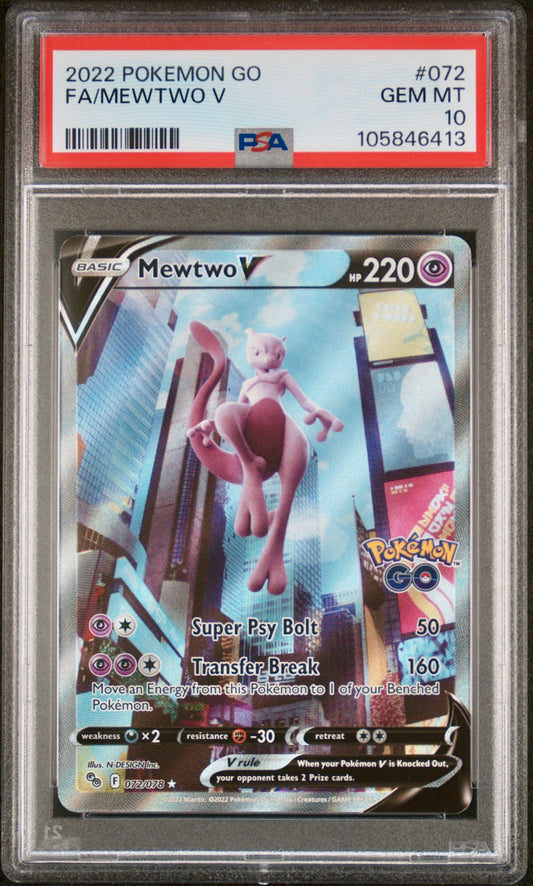 PSA 10 - Mewtwo V 072/078 SWSH Pokemon GO - Pokemon