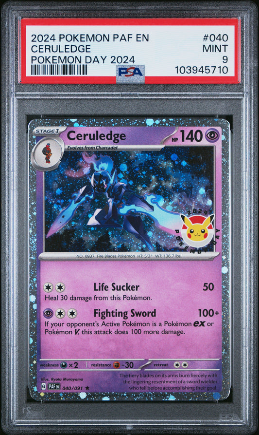 PSA 9 - Ceruledge Cosmos 040/091 SV Pokemon Day 2024 Promo - Pokemon