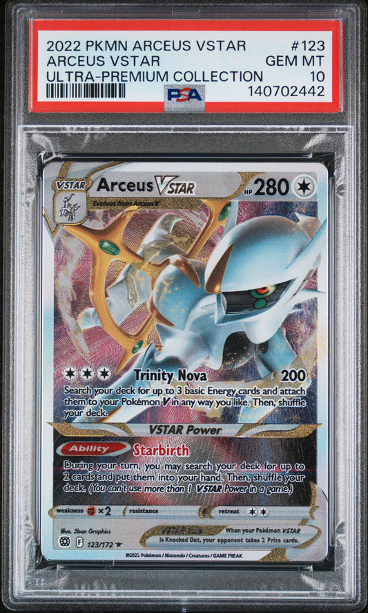 PSA 10 - Arceus VSTAR 123/172 *METAL* SWSH Arceus UPC - Pokemon