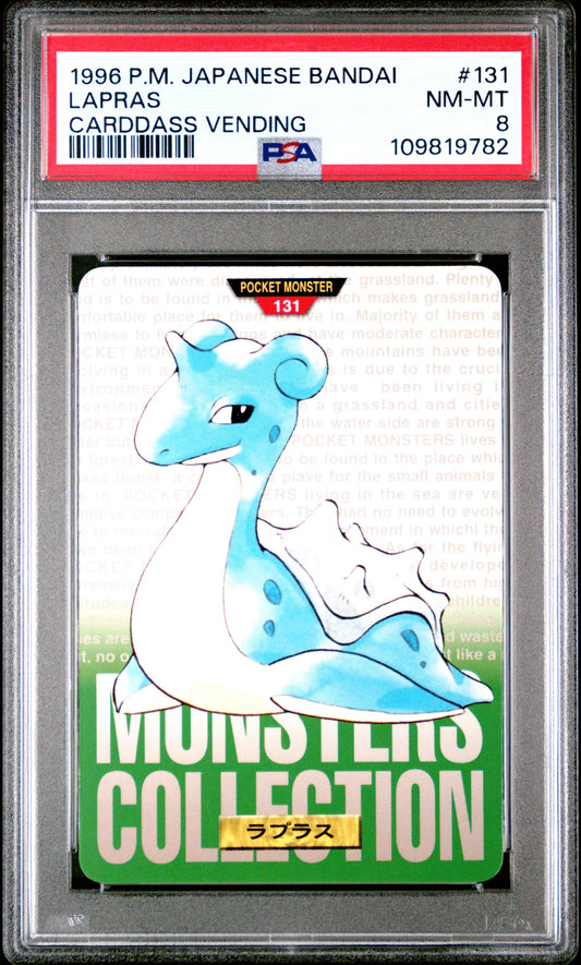 PSA 8 - Lapras #131 1996 JPN Bandai Carddass Vending - Pokemon