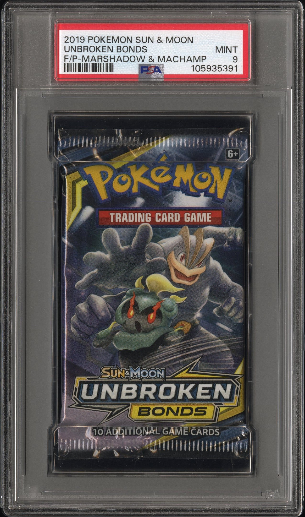 PSA 9 - Sun & Moon Unbroken Bonds (Marshadow & Machamp) Foil Pack - Pokemon