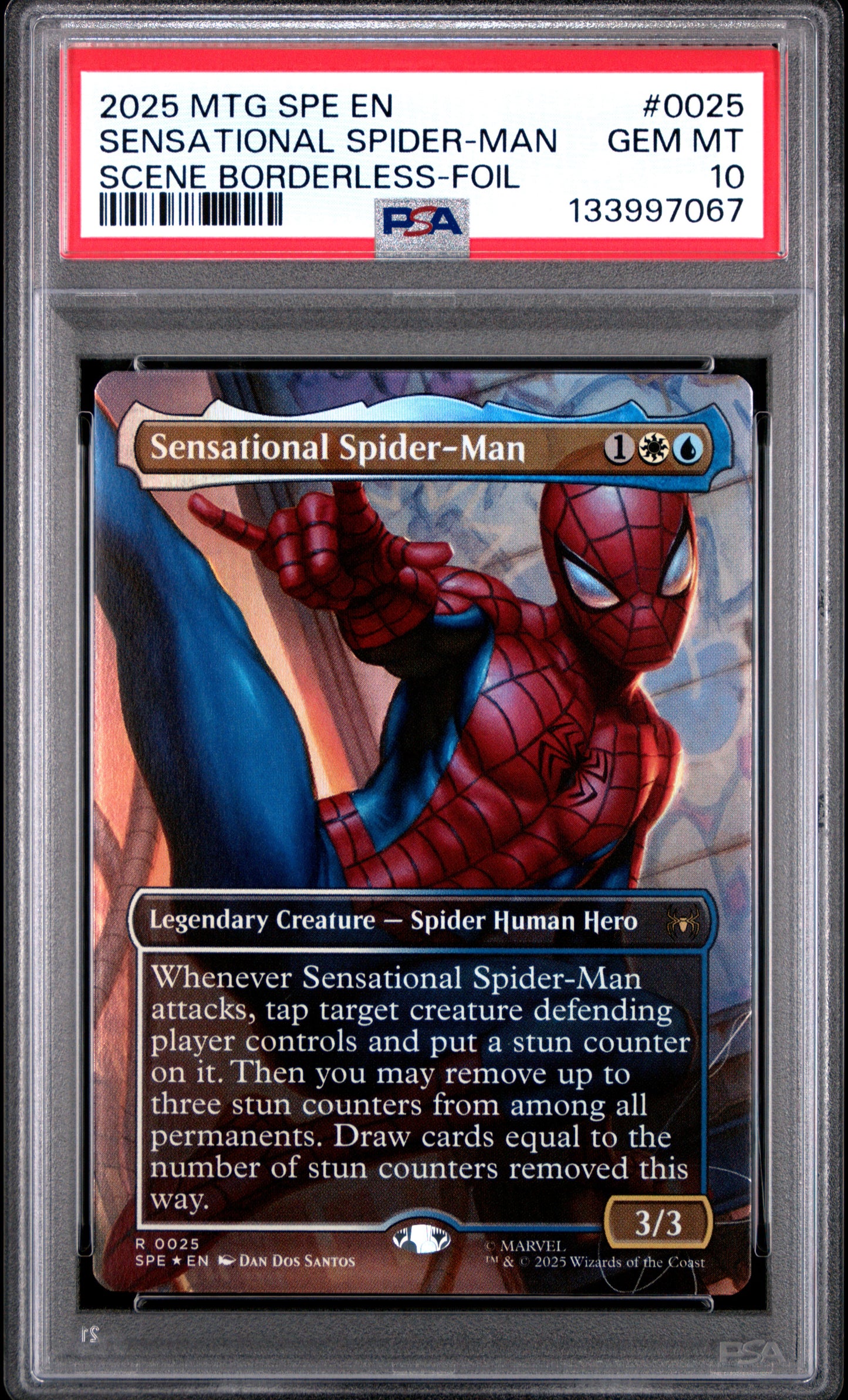 PSA 10 - Sensational Spider-Man 0025 Bordeless Foil - MTG