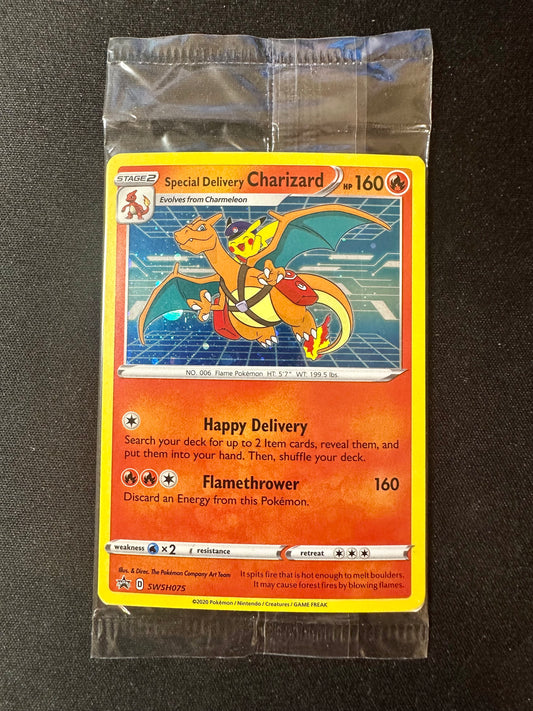 Special Delivery Charizard Holo SWSH75 SEALED UK Exclusive Promo Pokemon [NM] (3)