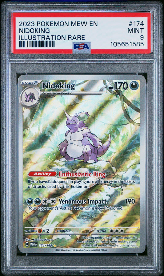 PSA 9 - Nidoking IR 174/165 SV MEW English 151 - Pokemon