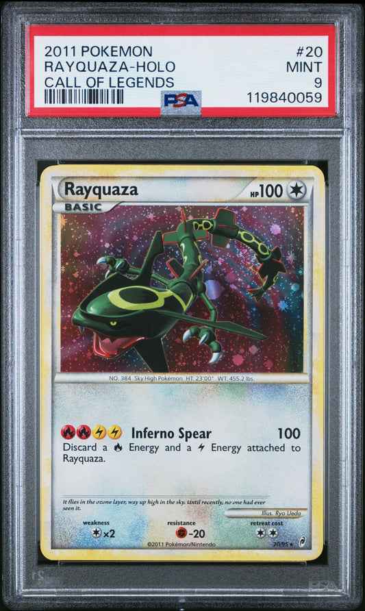 PSA 9 - Rayquaza Holo 20/95 Call of Legends - Pokemon