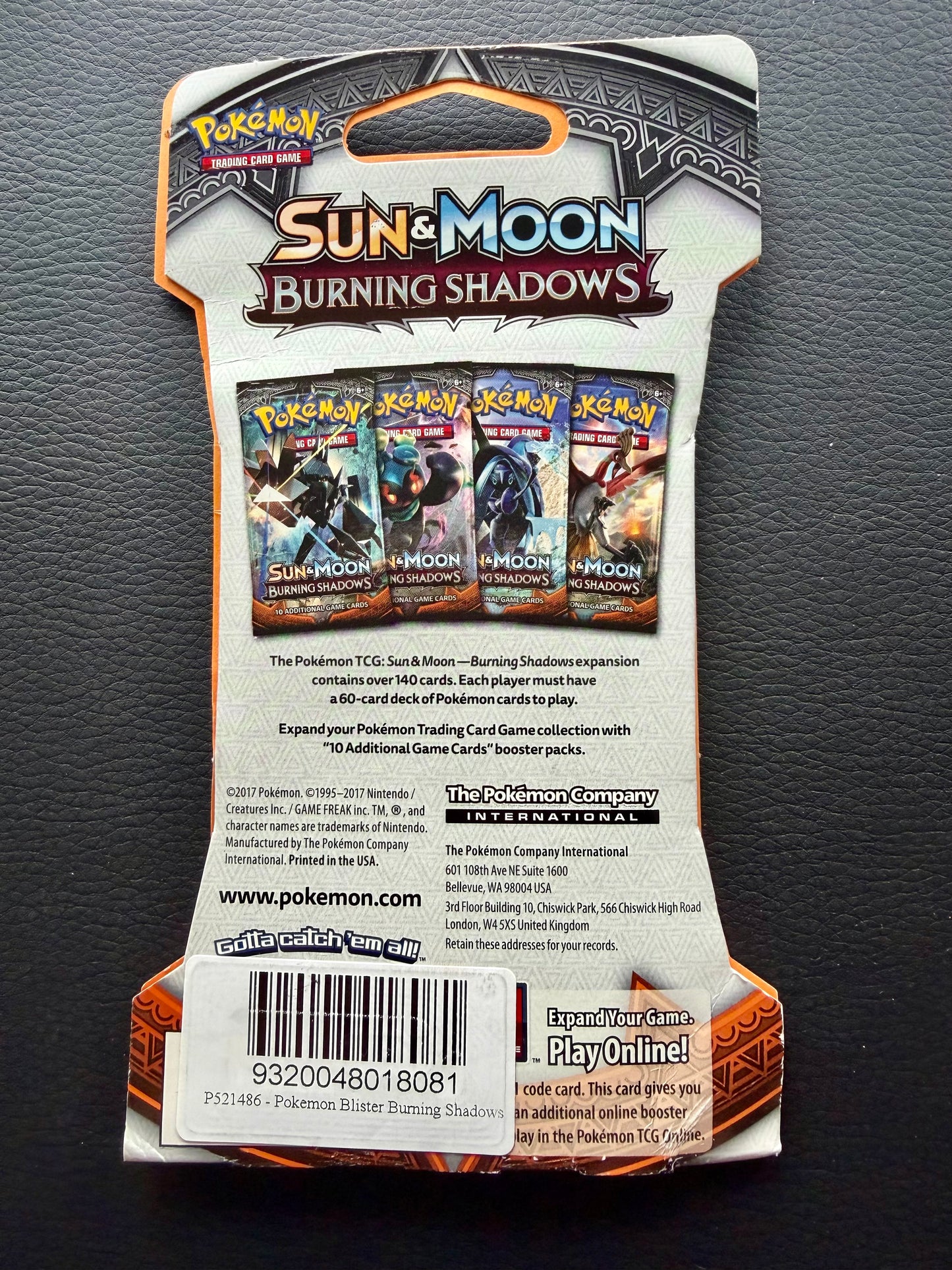 Pokemon TCG: S&M Burning Shadows Sleeved Booster (1 x Tapu Fini) [JEC] - Sealed