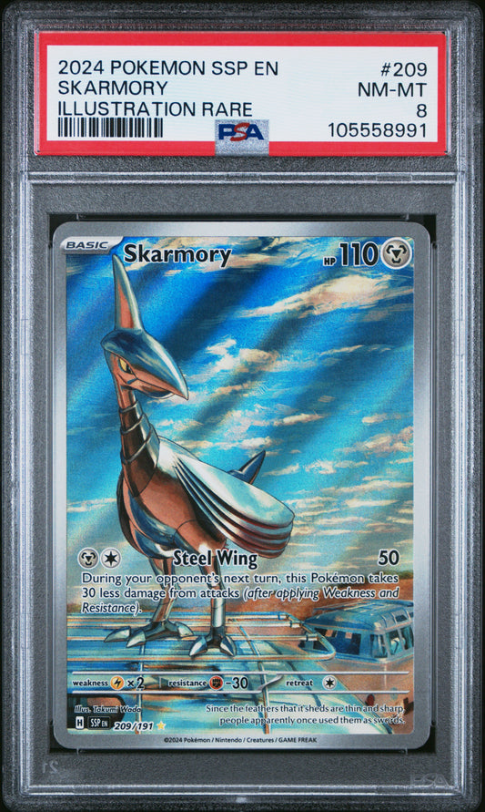 PSA 8 - Skarmory IR 209/191 SV Surging Sparks - Pokemon