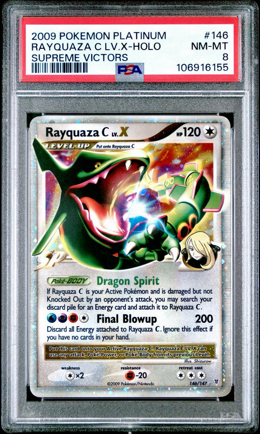 PSA 8 - Rayquaza C Lv.X 146/147 Platinum Supreme Victors - Pokemon