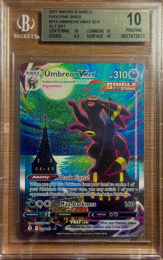 BGS 10 - Umbreon VMAX Alternate Art 215/203 SWSH Evolving Skies - Pokemon