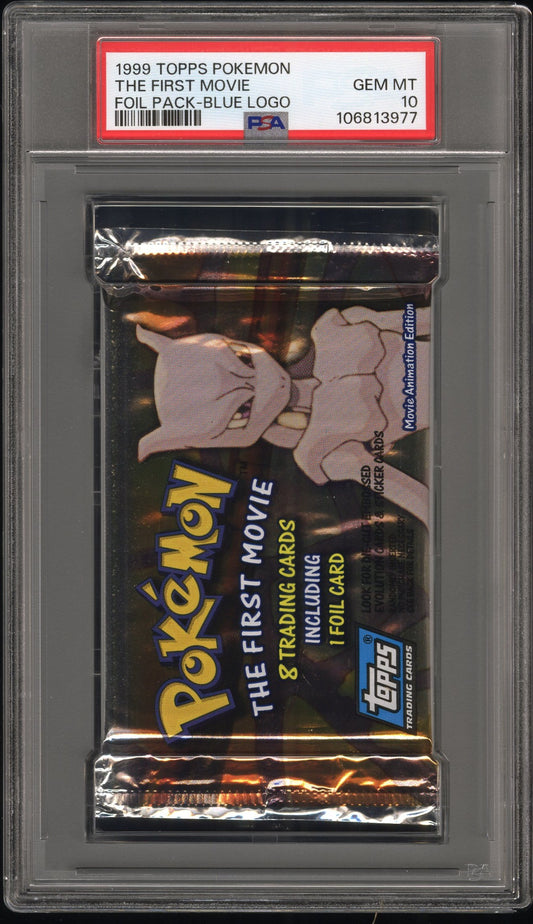 PSA 10 - TOPPS The First Movie Blue Logo (Mewtwo) Foil Pack - Pokemon