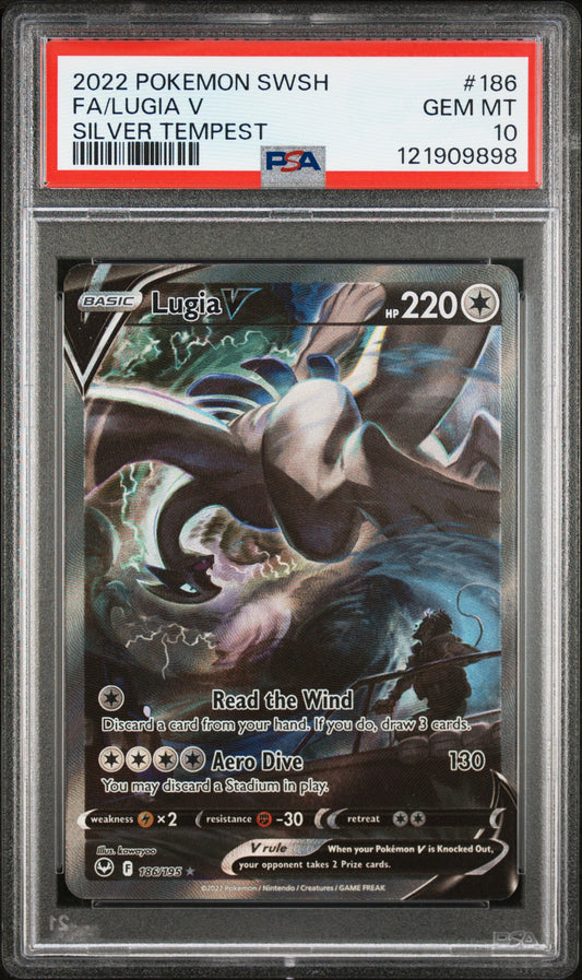 PSA 10 - Lugia V 186/195 SWSH Silver Tempest - Pokemon