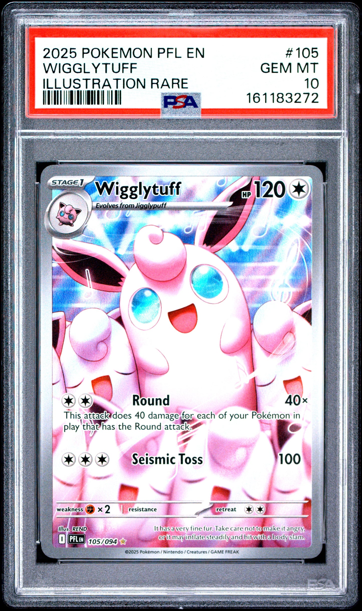 PSA 10 - Wigglytuff 105/094 IR MEG Phantasmal Flames x272 - Pokemon