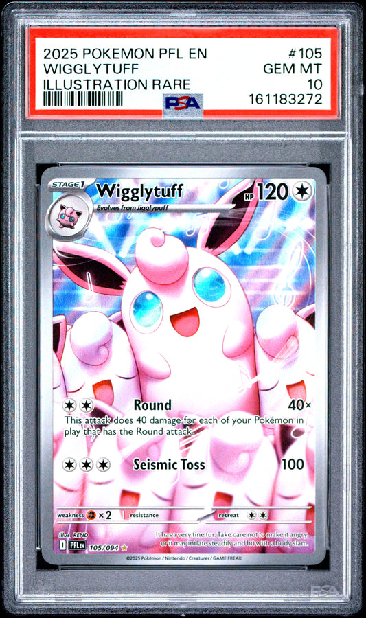 PSA 10 - Wigglytuff 105/094 IR MEG Phantasmal Flames x272 - Pokemon
