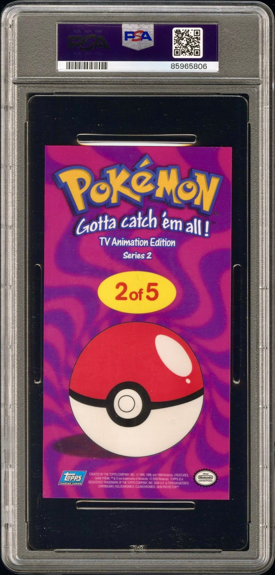 PSA 6 - Ash & Others TOPPS Anime Ser. 2 O/S Tin Topper- Pokemon