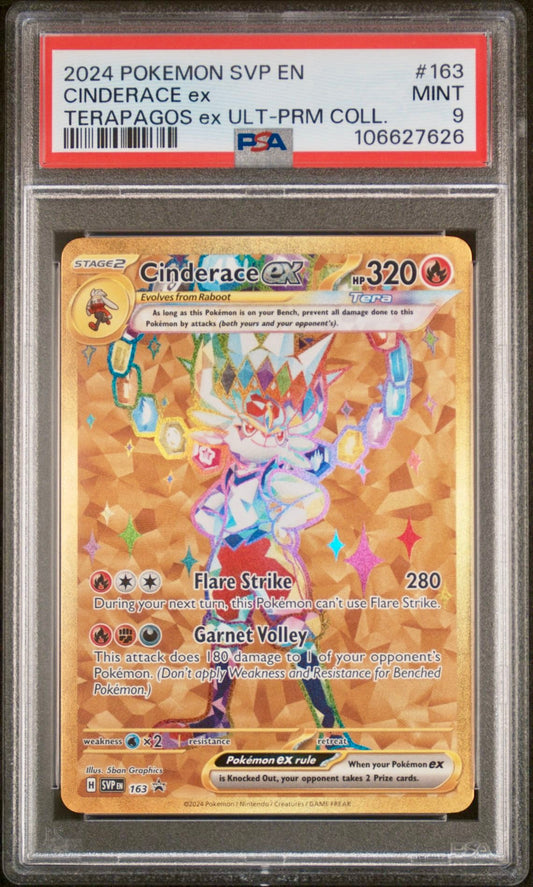 PSA 9 - Cinderace ex SVP163 Terapagos UPC Promo - Pokemon