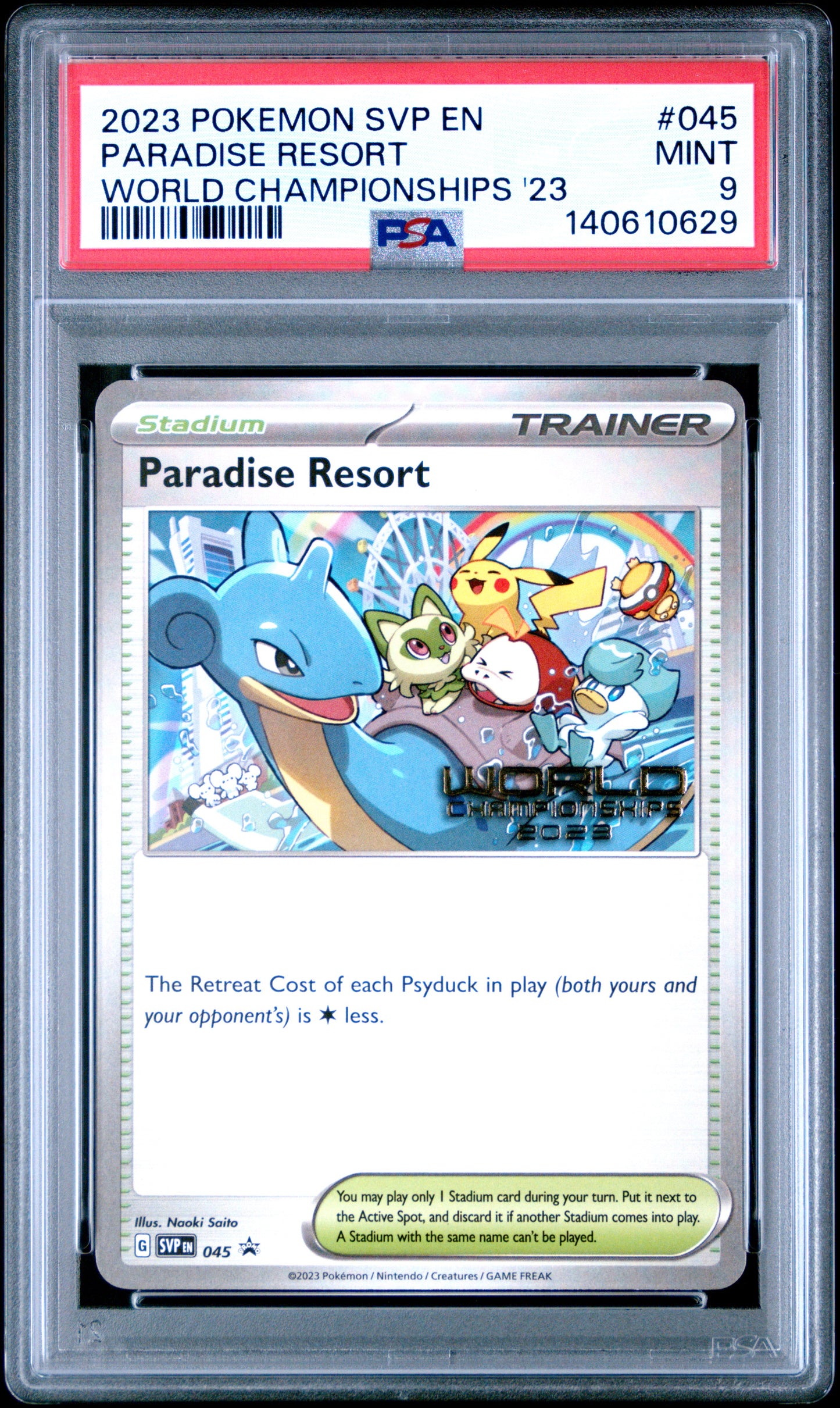 PSA 9 - Paradise Resort SVP025 2023 World Championships - Pokemon