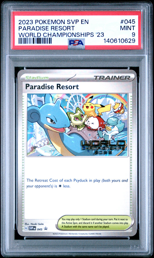PSA 9 - Paradise Resort SVP025 2023 World Championships - Pokemon